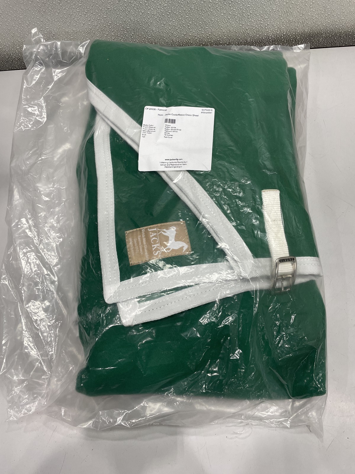 Jacks Cooler Fleece Dress Sheet For Horses In Green 78"