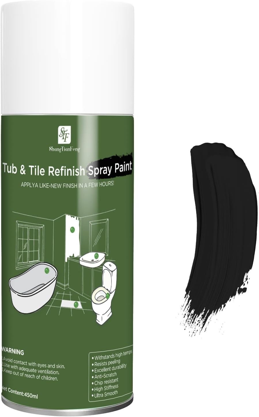 White Paint Bathtub and Tile Refinishing Spray Paint Kit, tub and tile