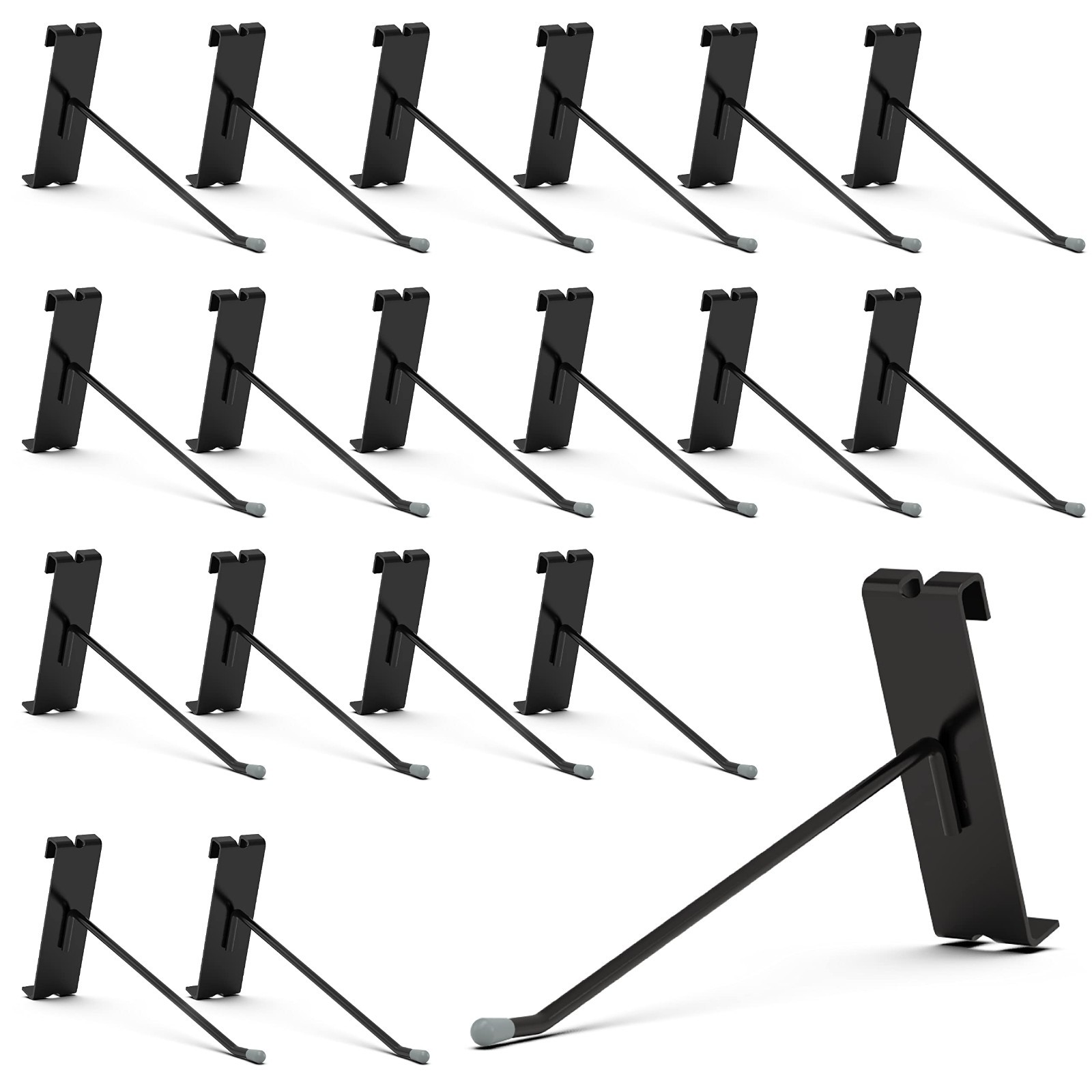 50 Pack 6" Black Gridwall Hooks - Metal Display Hangers for Retail, Crafts, Gara
