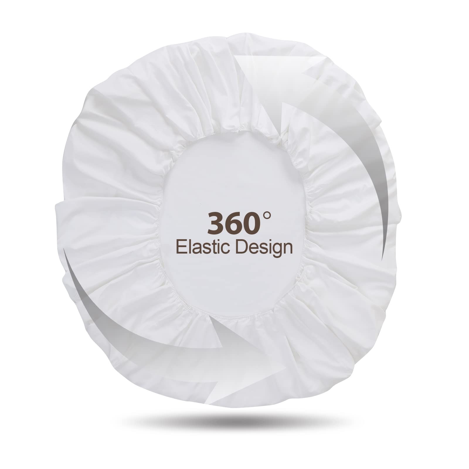 100 Egyptian Cotton Fitted Sheet Full Size White, 600 Thread Count, 8-16 Deep...