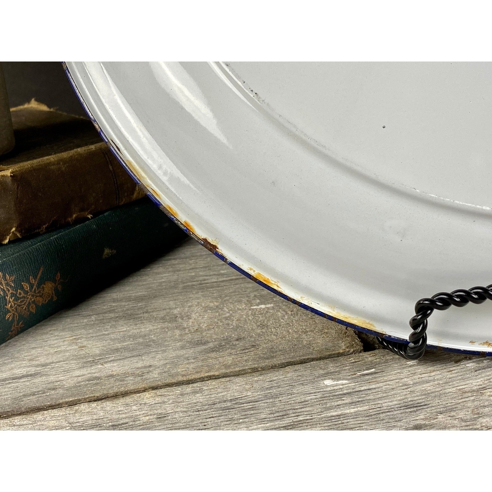 Rossini Enamelware Oversized Platter Fruit Graphics Round Tray Vibrant Colors