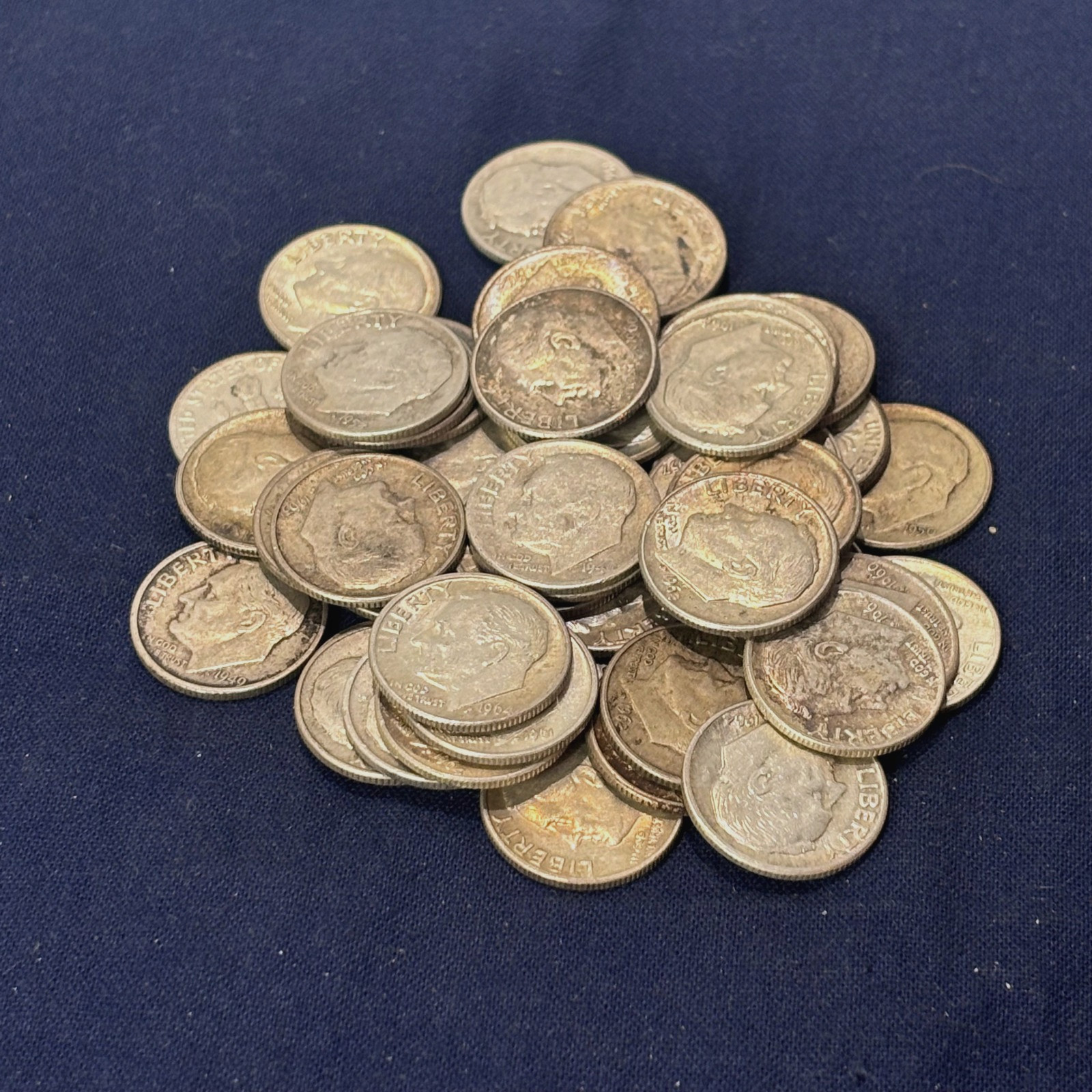 90% Silver Roosevelt Dime Roll 50 Dimes $5 Face