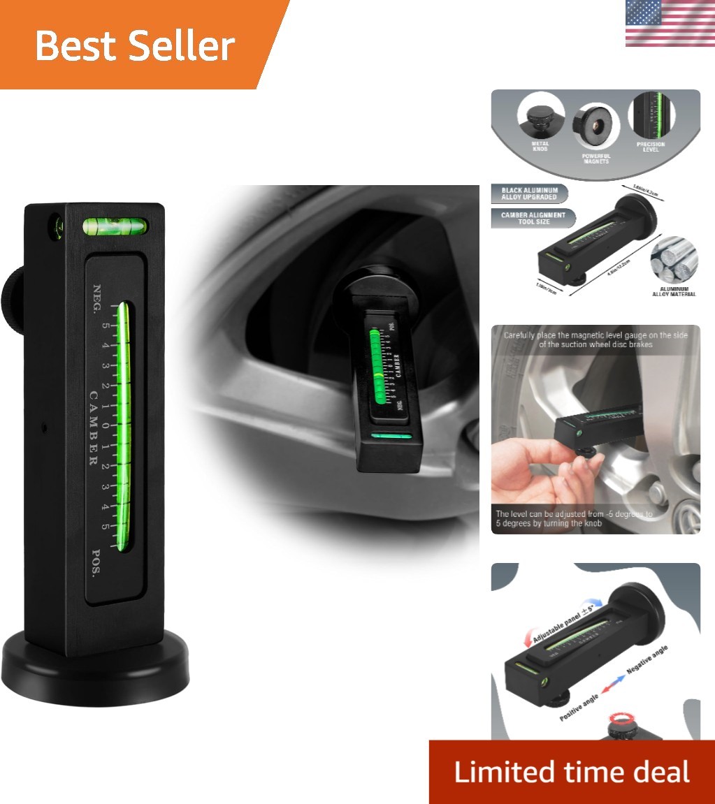 Compact Magnetic Camber Alignment Tool - Essential for Automotive Precision