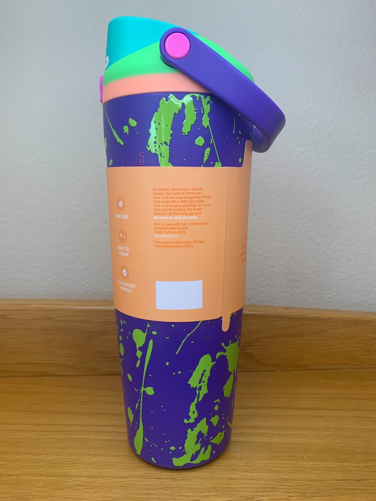 Owala "Electric Feel" 30oz Sway Birthday Bash 2025 *NEW IN BOX* Neon Splatter