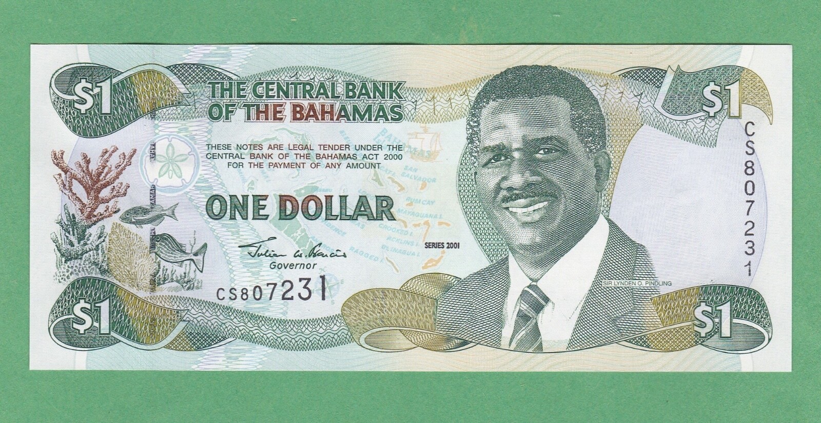 Bahamas 1 Dollar  Note  P-69   UNCIRCULATED