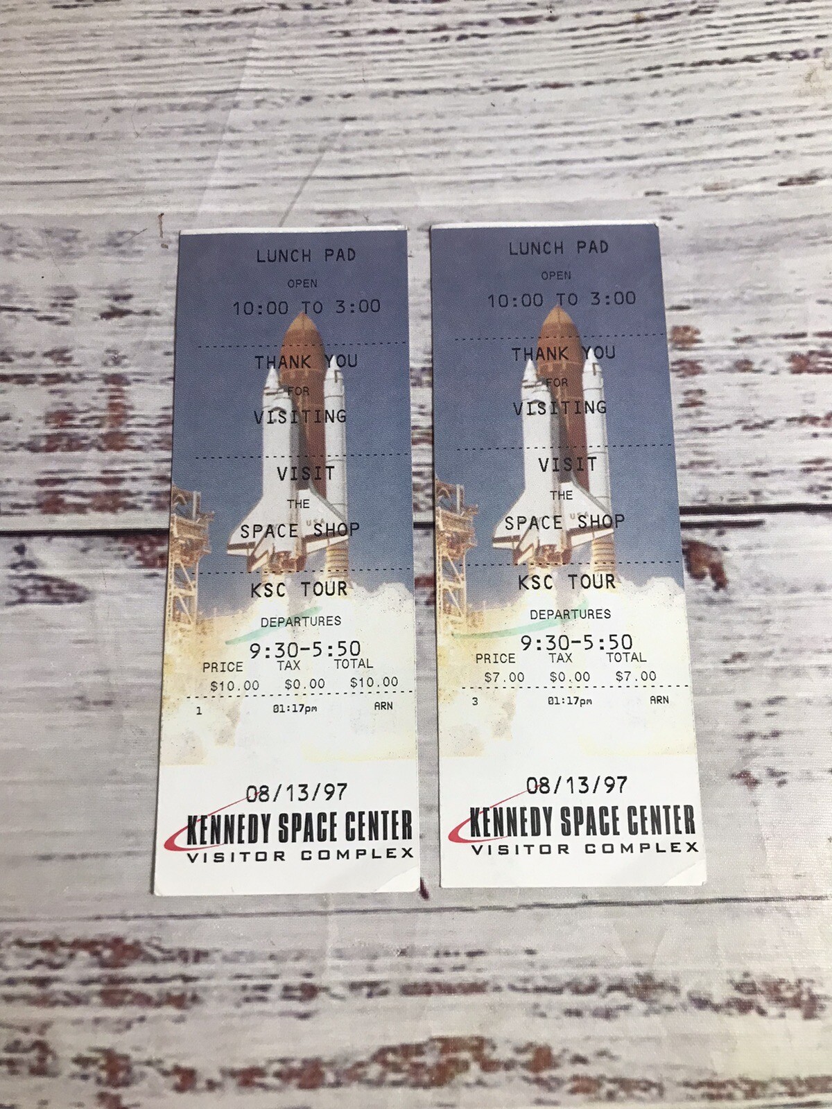 Kennedy Space Center Tour Florida August 13 1997 Tickets Vintage Port Canaveral