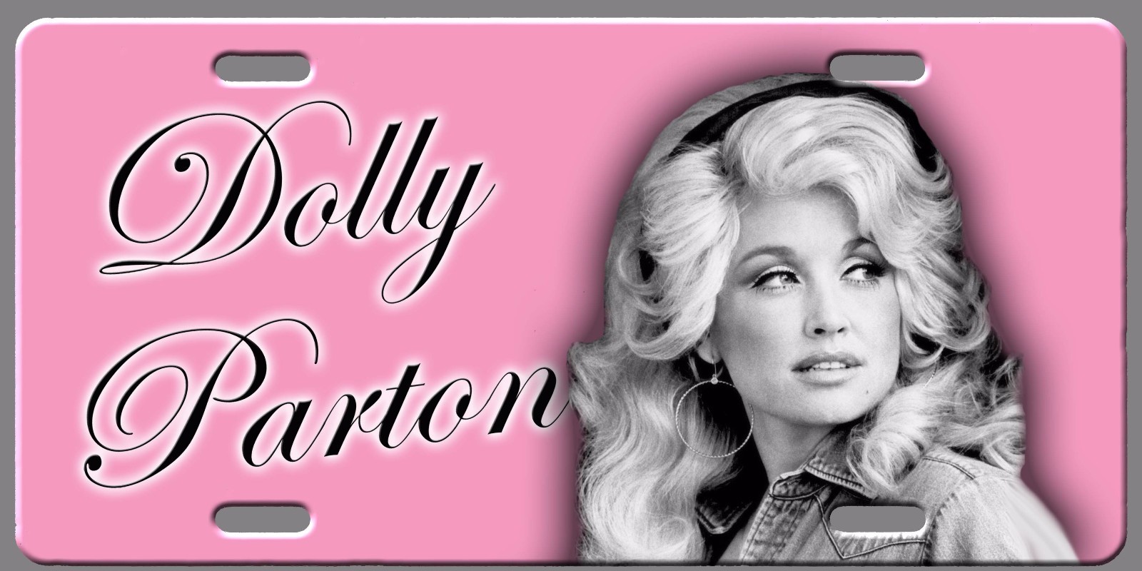 L@@K Pink Dolly Parton  License Plate Vanity Auto Tag