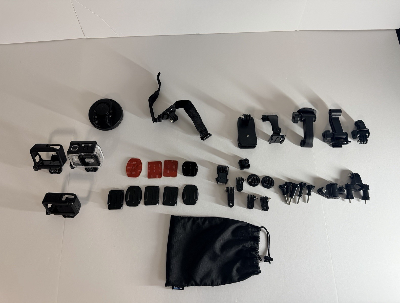 GoPro Black Accessory Bundle Mounts Suction Cup Wrist Strap Pouch