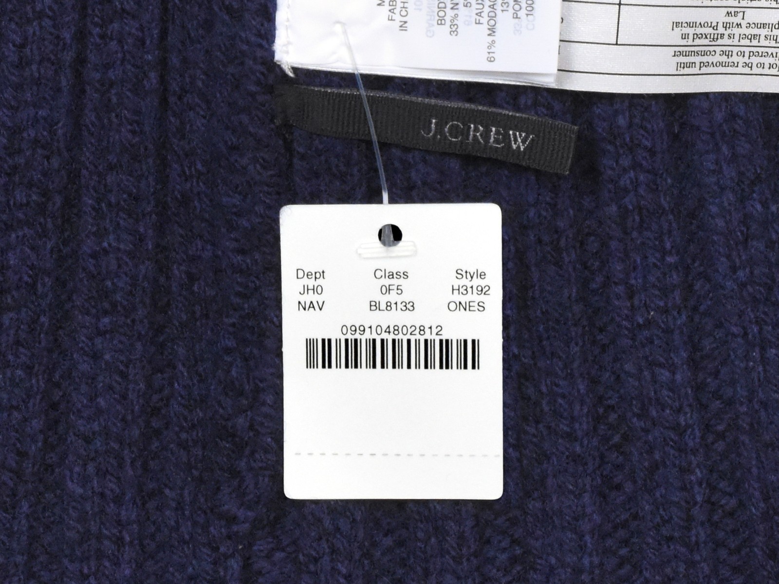 Qty 3: J.Crew Women's Rib-Knit Beanie, Faux-Fur Pom-Pom - Lilac, Peach, Navy NWT