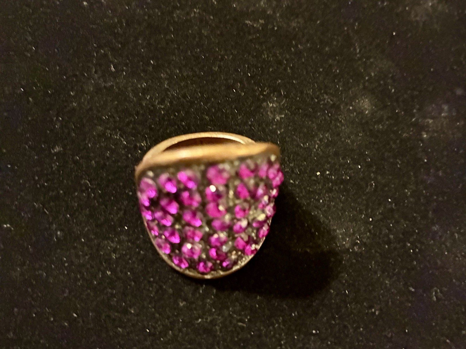 Artisan Made Copper Ring With Rhinestones