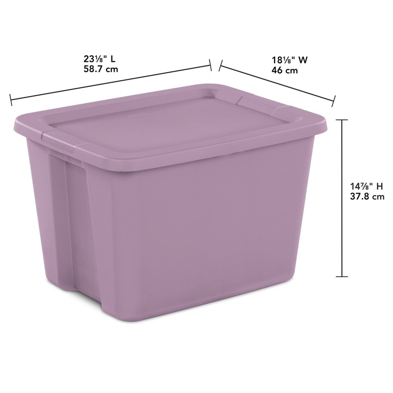 18 Gallon Stackable Storage Bins W/ Lid 8 Pack Plastic Totes W/ Handles New