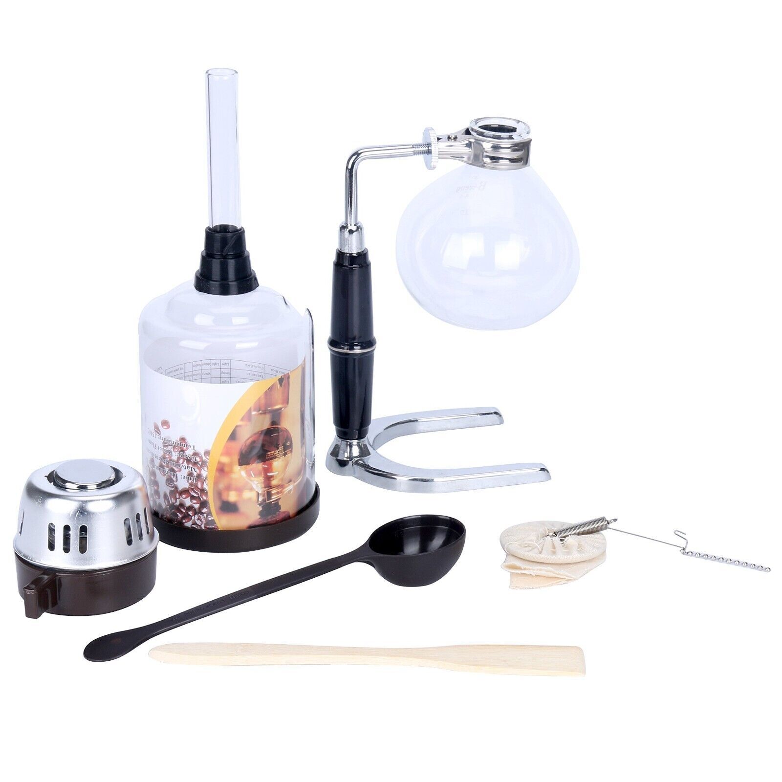 5-Cup Coffee Syphon Tabletop Siphon Gravity Coffee Maker Glass Siphon Vacuum