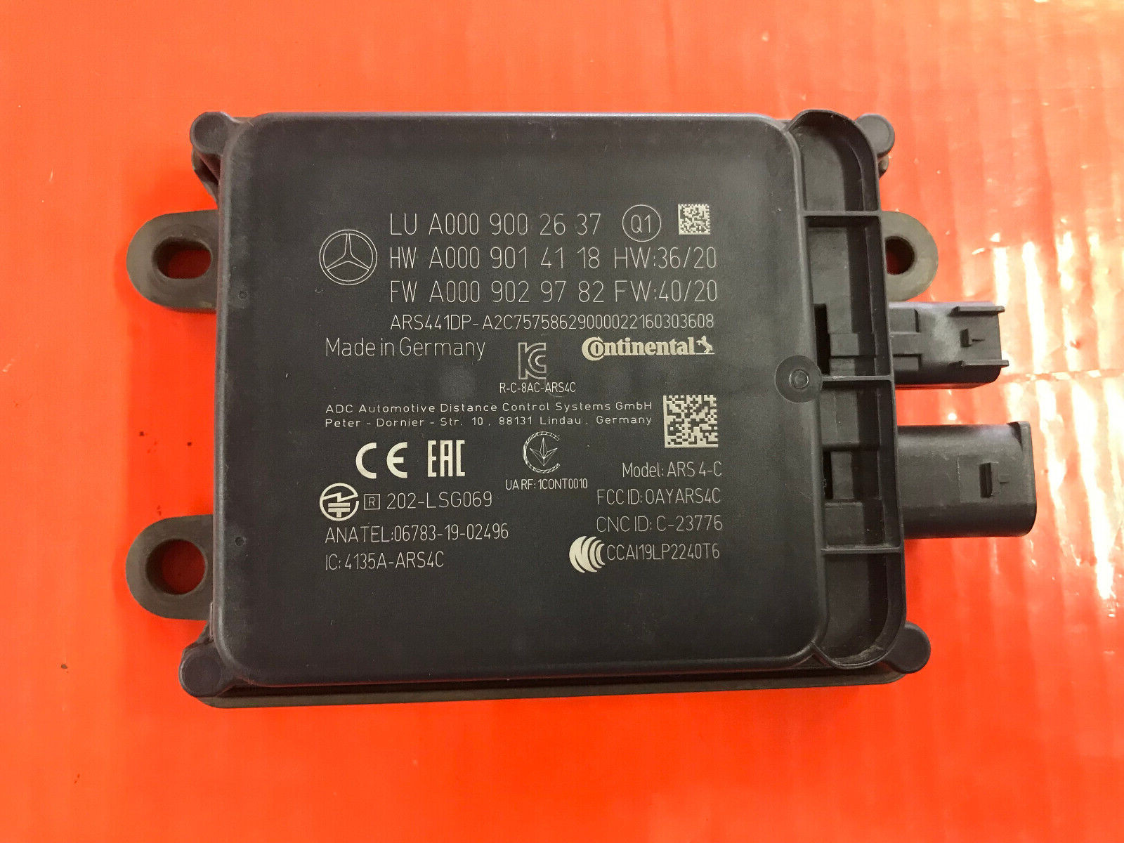 06783-19-02496 OEM 2022 Mercedes Benz S Class 4.0L Radar Sensor A009000536