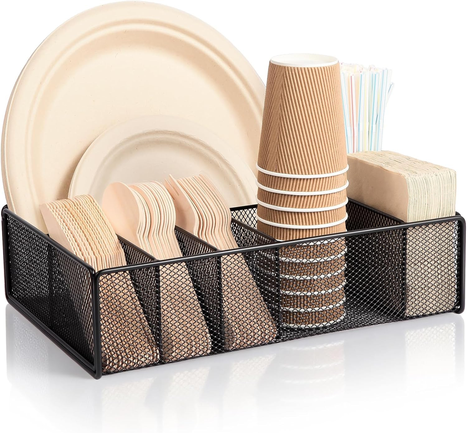 Utensil Caddy for Party - Paper Plate Holder ,Silverware Caddy Utensil Holder Pa