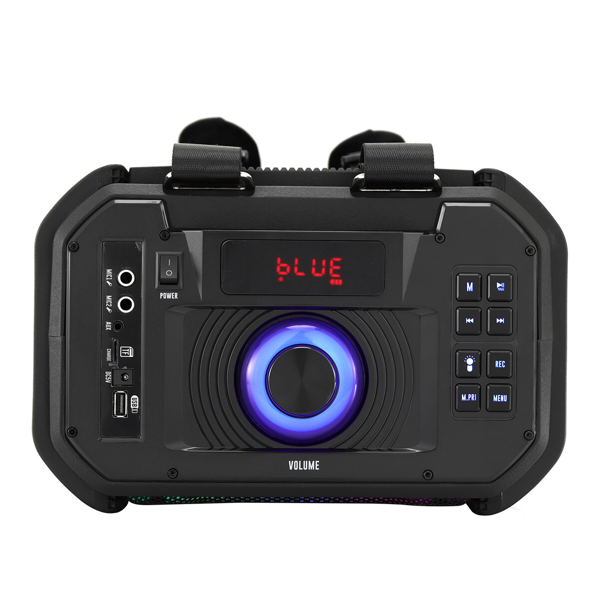 8'' Bluetooth Rechargeable Speaker With Led Party Lights + Wireless Microphone