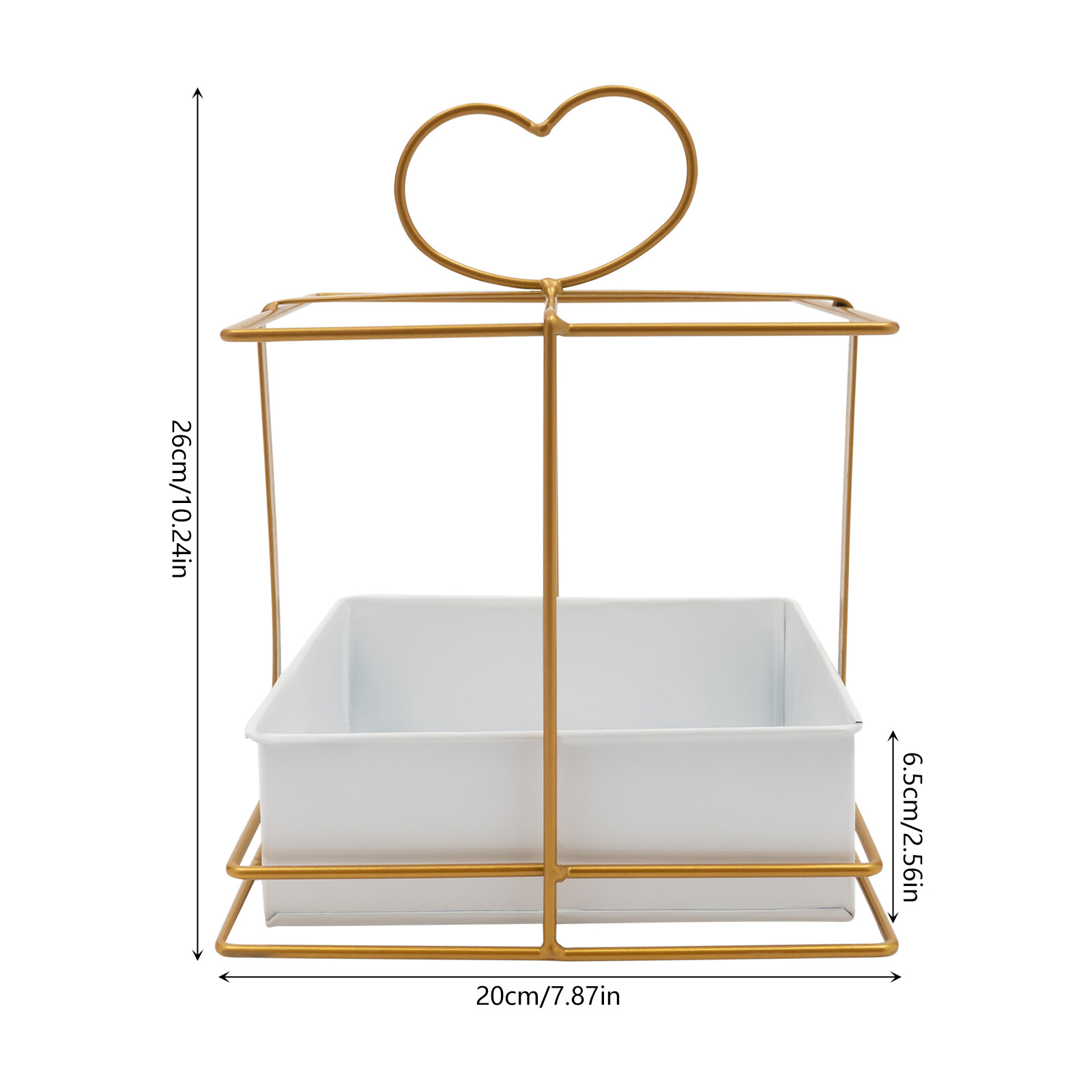 Wedding Decor Square Baskets 10pcs Iron w/Heart Handles