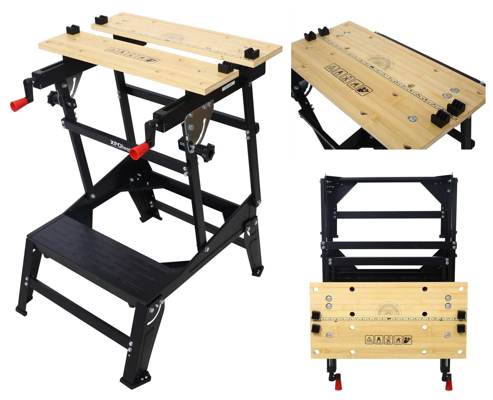 Portable Workbench Folding Work Benches 550LBS Capacity with Clamps Woodworking