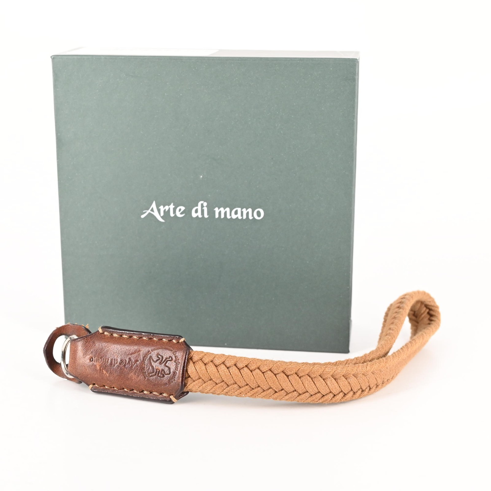 Arte Di Mano Waxed Cotton Hand Strap, Brown Cotton #964