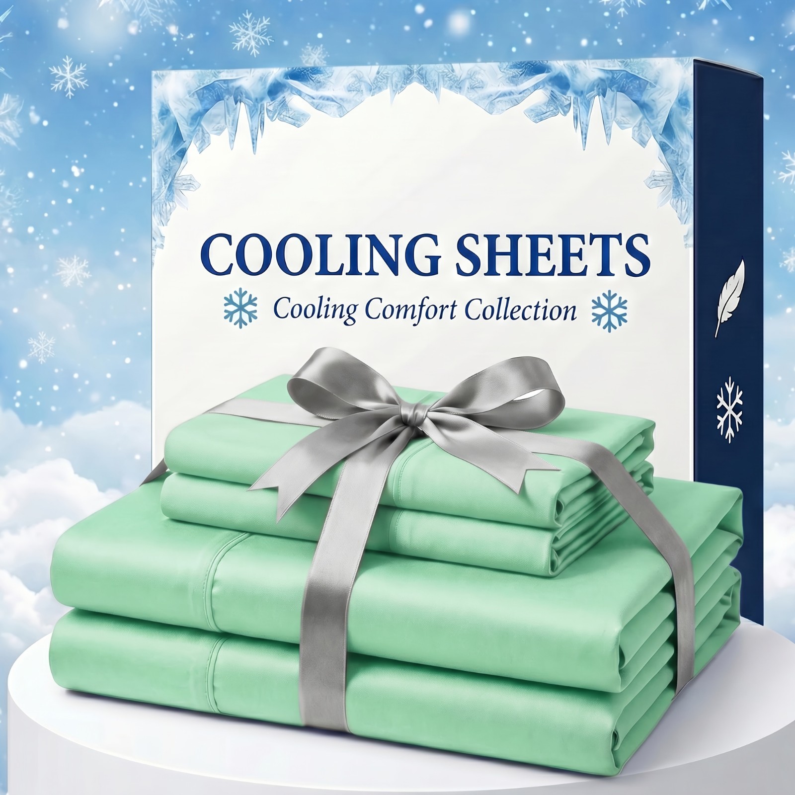 4-Piece Premium Bamboo Blend Bed Sheet Set Deep Pocket Breathable Soft Sheets
