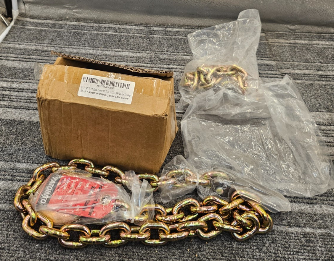 (QTY 2)YATOINTO Grade 80 Trailer Safety Chain 35 Inch W/ 5/16'' Clevis Snap Hook
