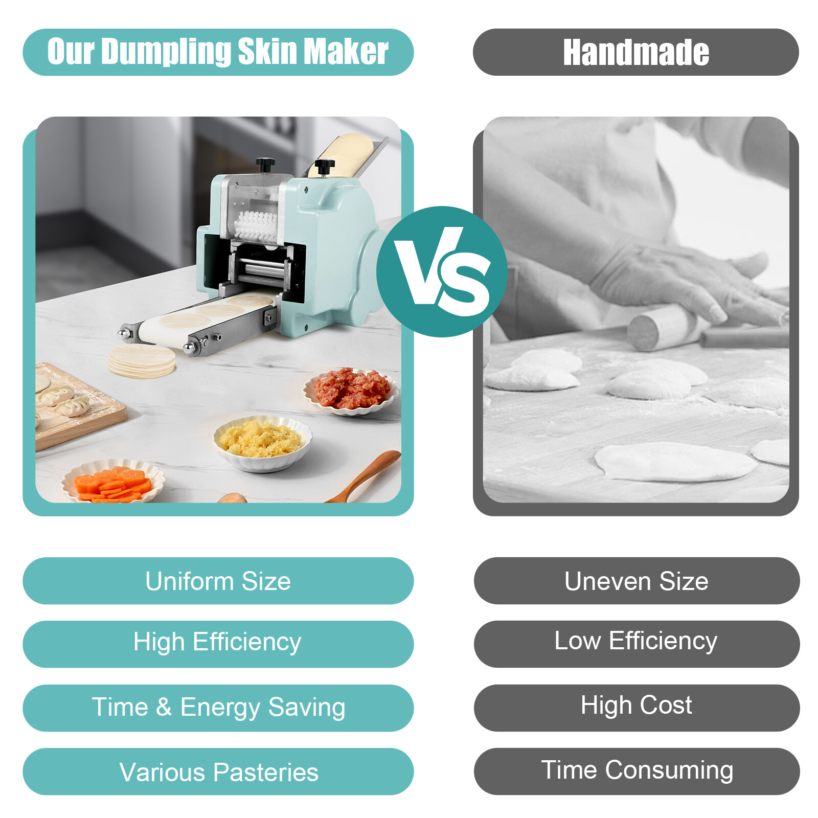 Electric Dumpling Wrapper Maker Kitchen Round Shaped Dumpling Skin Machine 110V