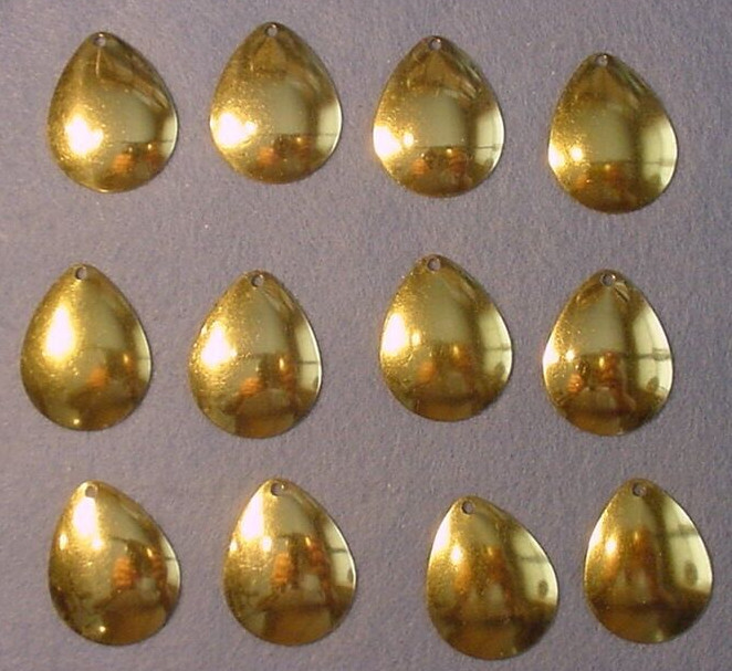 12 Worth Mfg #4.5 Colorado Polished Brass Lacquered Spinnerbait Blades 94008