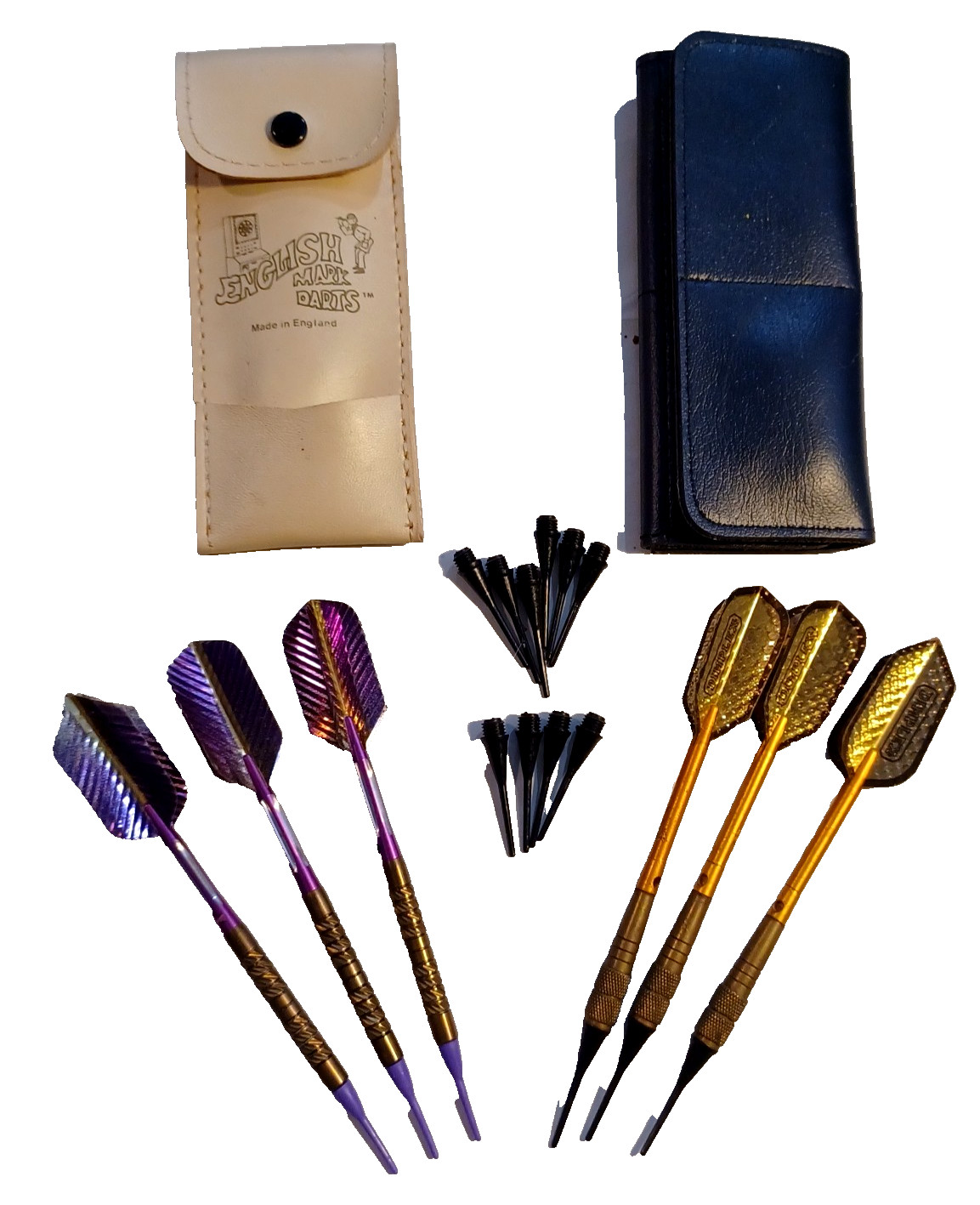 English Mark Darts Plastic Tips Set of 3 w Pouch + Unbranded Dart World Set