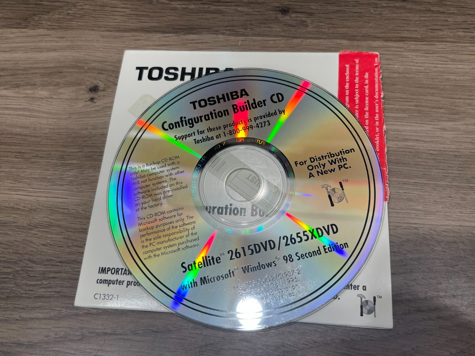 Toshiba Configuration Builder CD Satellite 2615DVD / 2655XDVD with Windows 98