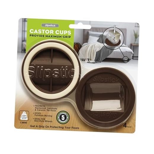 Chocolate 3-1/4 Inch Bed Roller / Furniture Wheel Gripper Caster Cups CB845