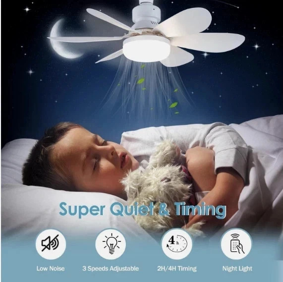 Socket Fan Light Ceiling Fans With Lights And Remote Dimmable LED Ceiling Fan US
