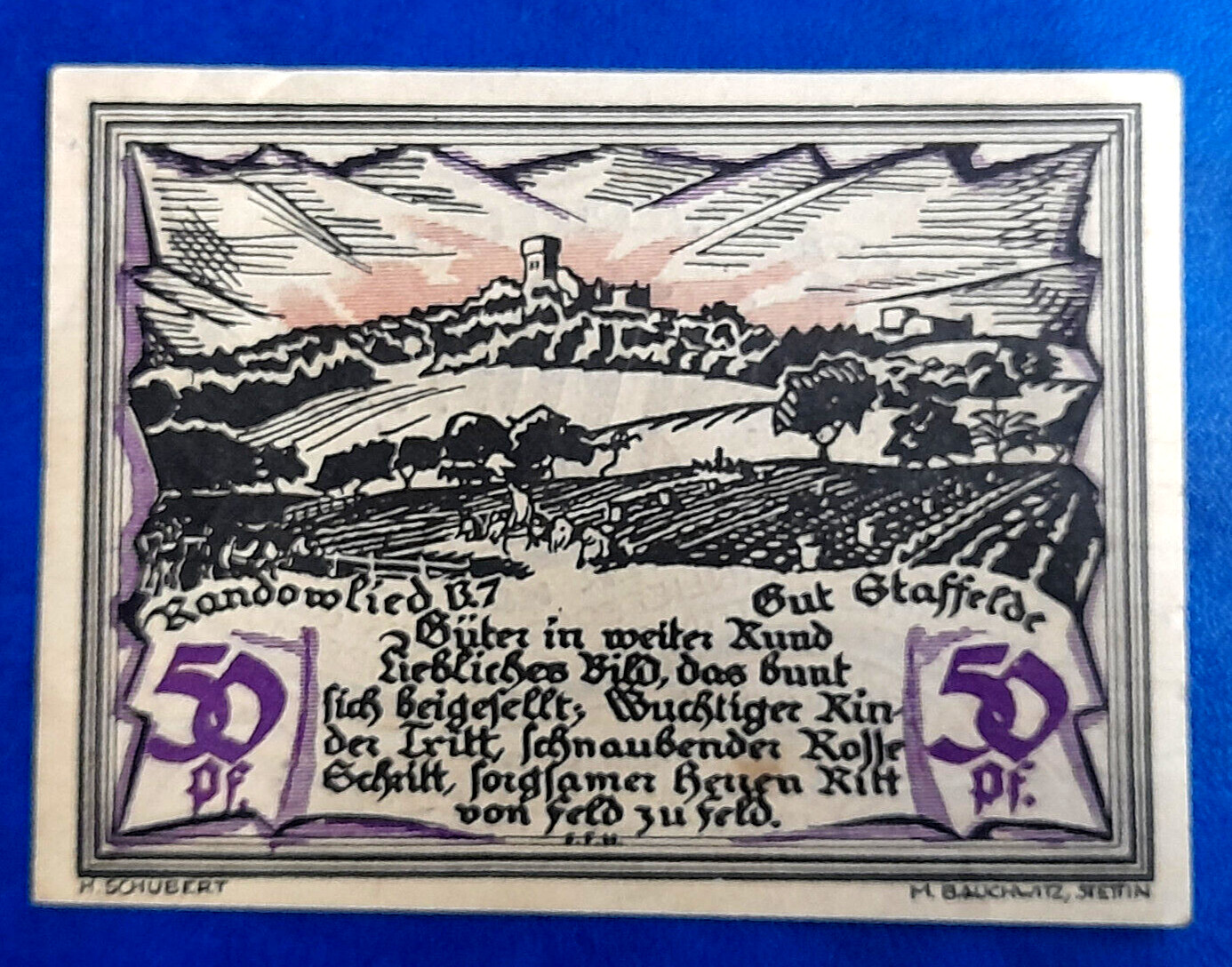 STETTIN (SZCZECIN) NOTGELD 50 PFENNIG 1921 EMERGENCY MONEY GERMANY (29141)