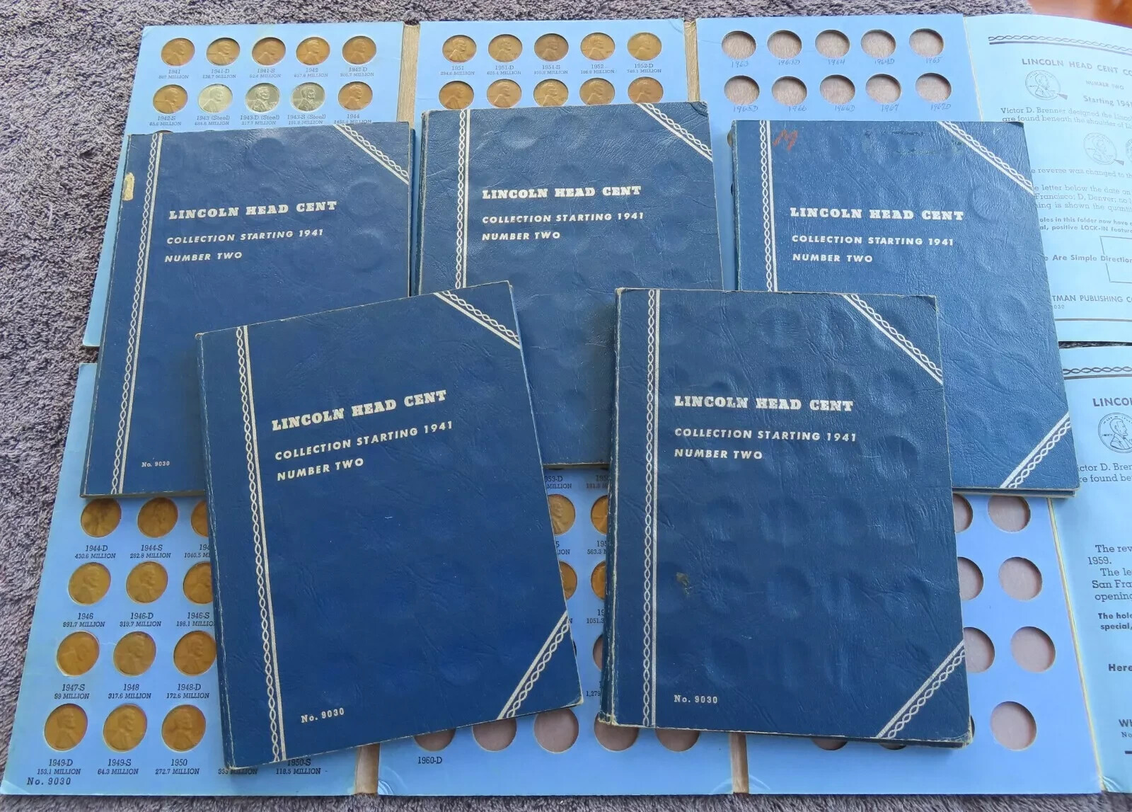 Complete Lincoln Wheat Cent Collection In Folder 1941 - 1958 P D S Set