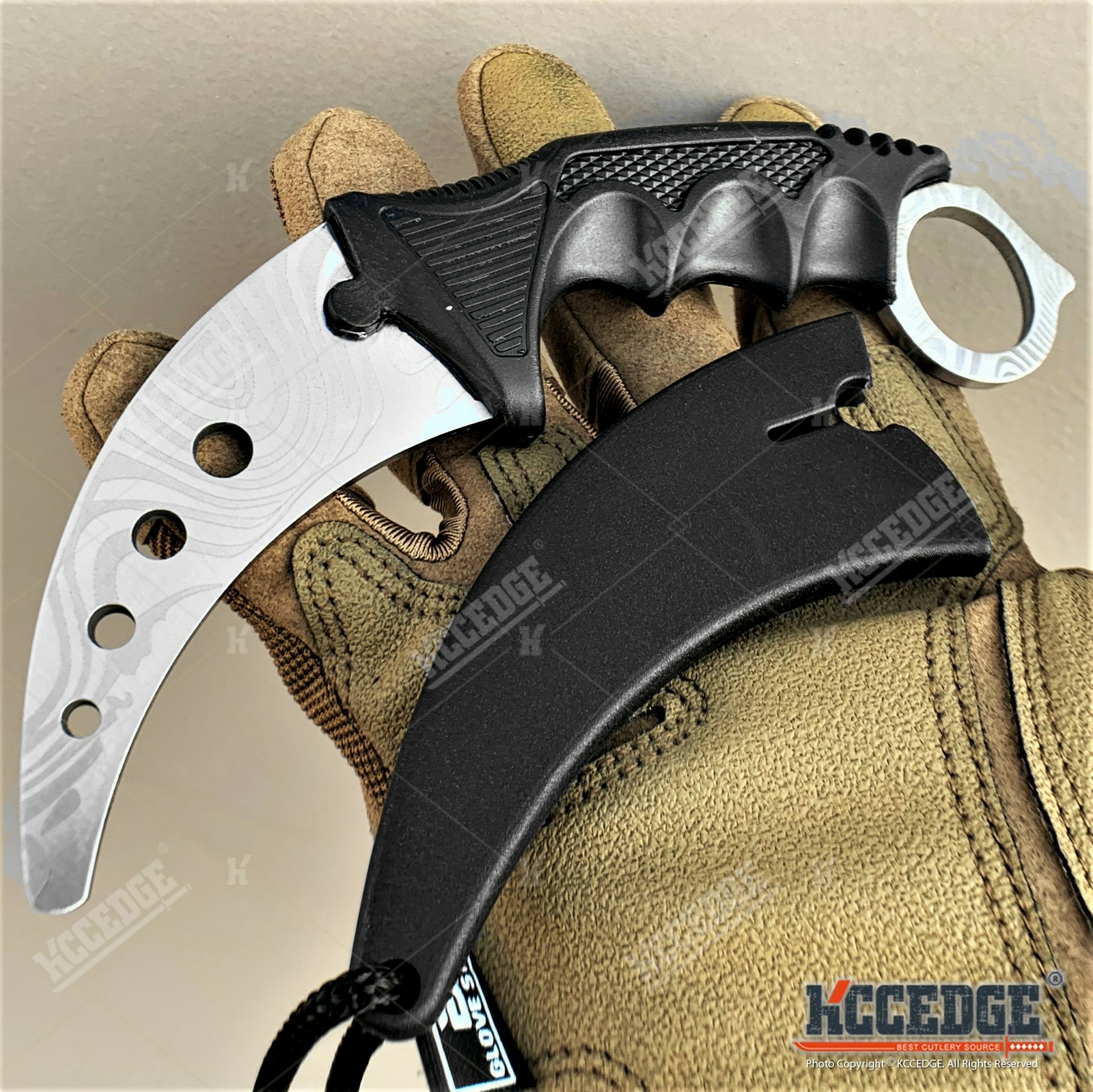 7.5" Fixed Blade Knife FULL METAL TRAINING KARAMBIT with DULL EDGE