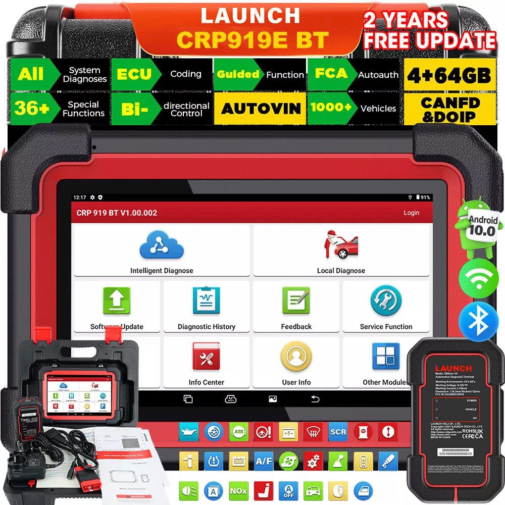 2026 LAUNCH CRP919E PRO Elite Bidirectional Car Diagnostic Scanner ECU Coding BT