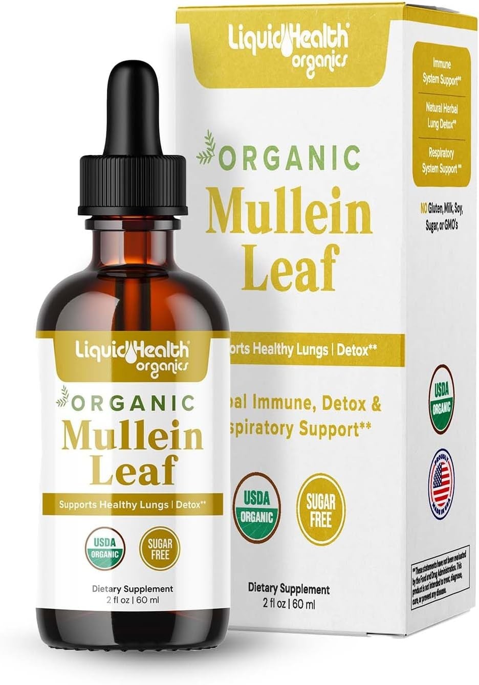 Mullein Drops for Lungs – Lung Detox for Smokers & Lung Cleanse Liquid – Mullein