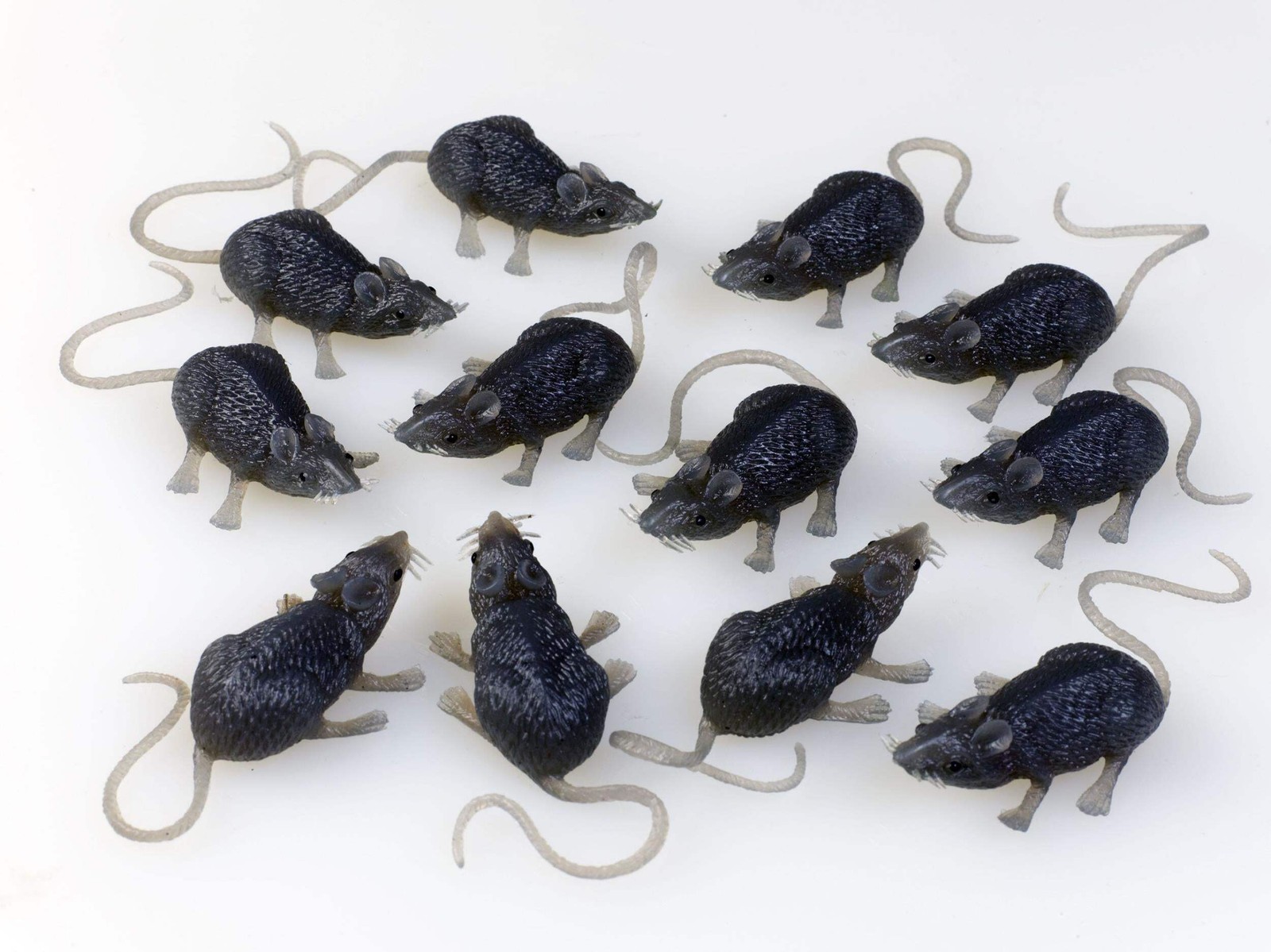 FunWorld Creepy Gray Rubber Mouse Prank Rat Lot - Mice Lot of 12 MICE