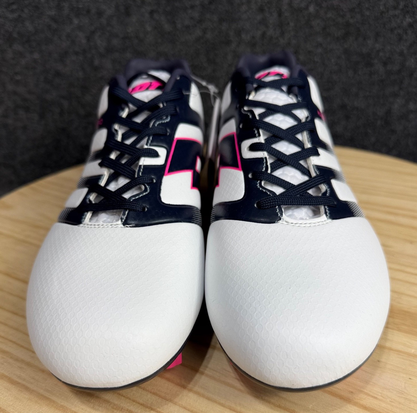 Lotto Maestro 100 IV FG Mens Soccer Cleats All White Navy Vivid Fuchsia 9 NWT