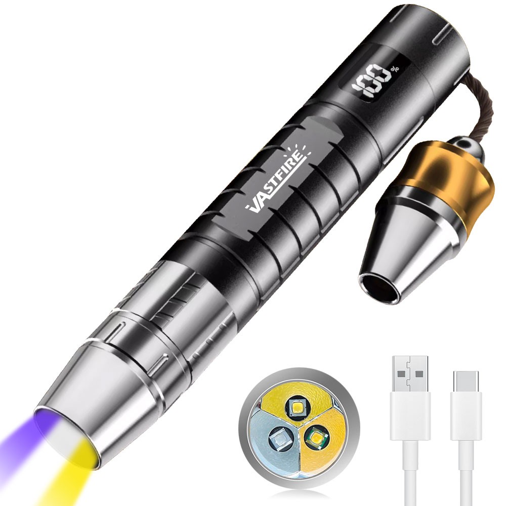 3in1 Expert Gem Torch Jade 365NM UV White Yellow LED Flashlight for Gemstone