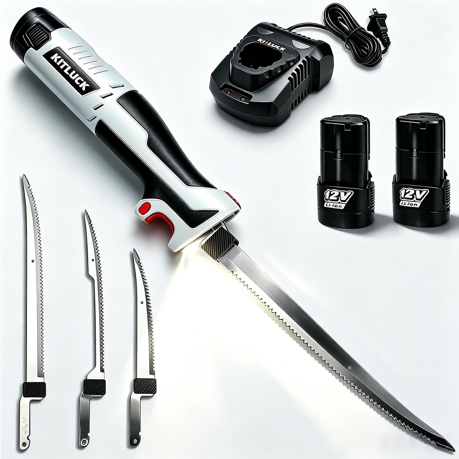 Kitluck Cordless Electric - 12V Cordless Fishing 6 8 And 10 Stiff Blades