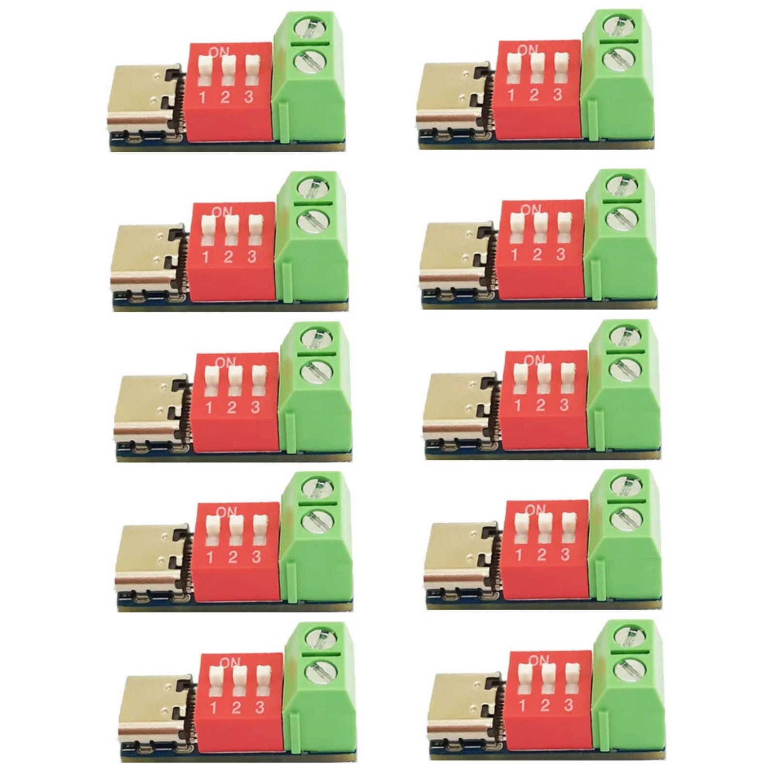 USB-C PD Trigger Module 10pcs Set Adjustable Output 20V Max Fast Charge PD3.0