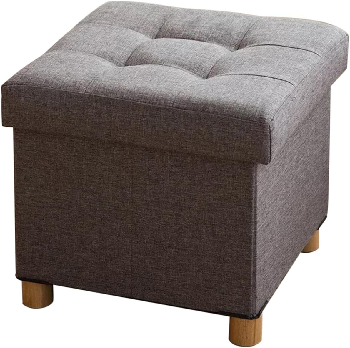 BRIAN & DANY Storage Ottoman Cube, Small 15 x 15 x 15 Inches, Grey