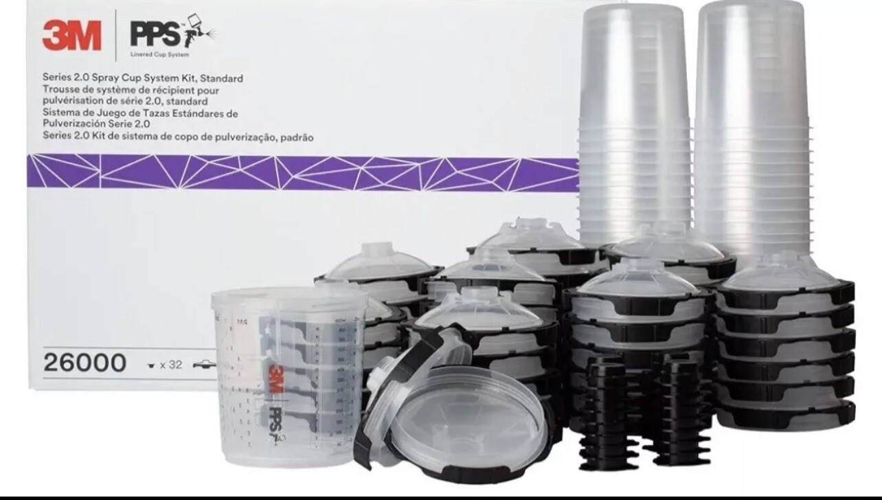 3M 26000 PPS 2.0 Spray Gun Cup, Lids and Liners Kit.