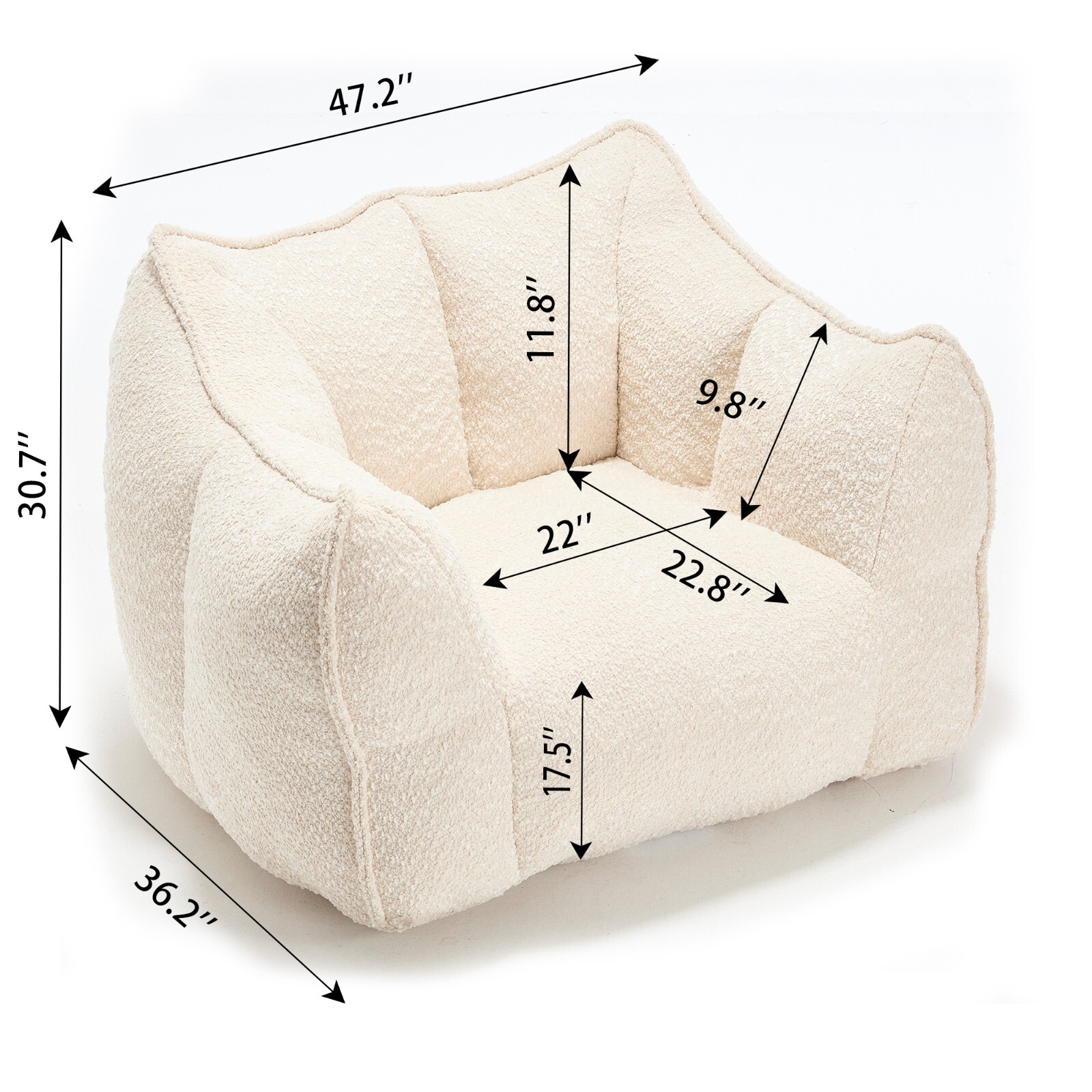 Sofa chairs with highly resilient foam for living rooms and bedrooms Beige