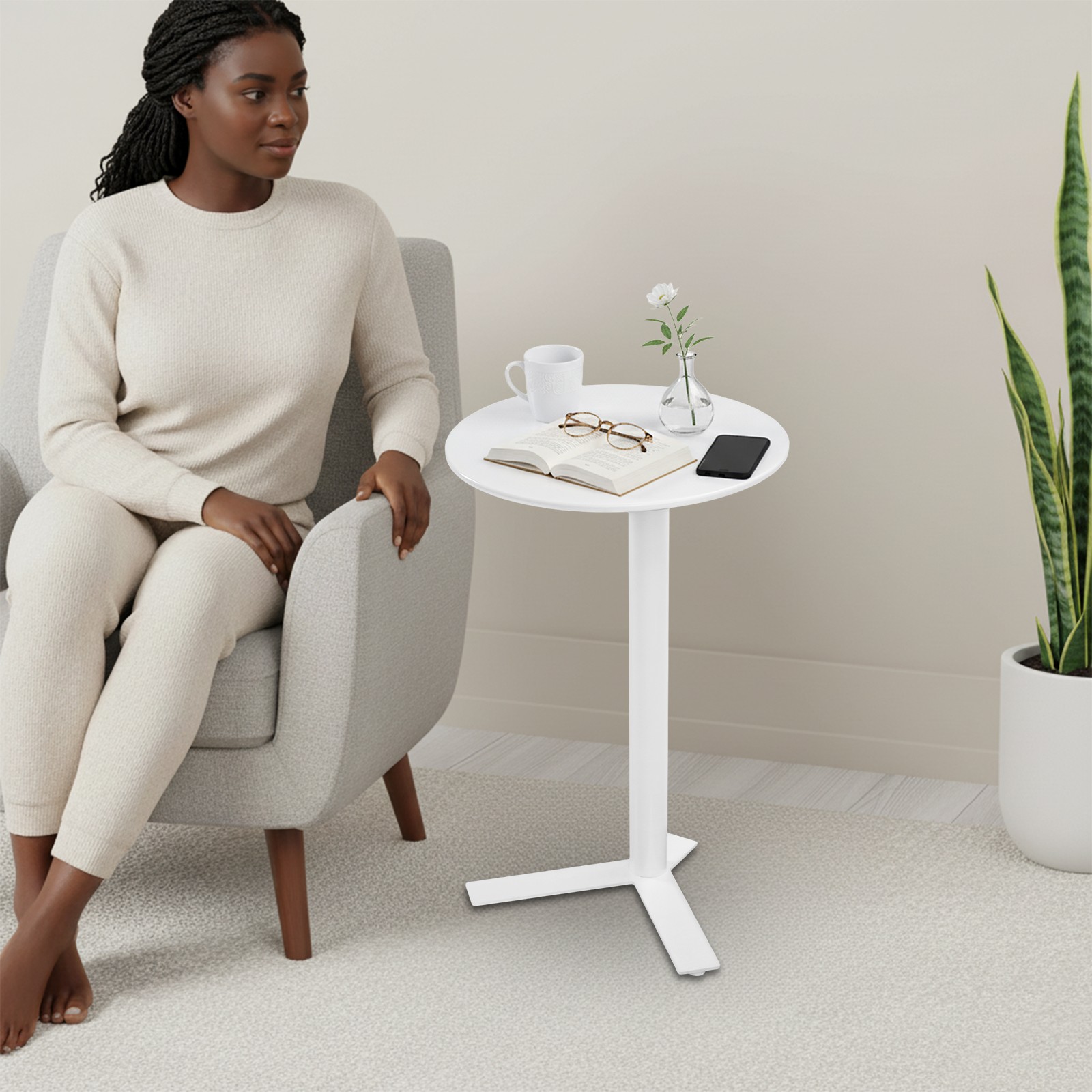 Modern Side Table Iron Side Table Y-shaped Iron Side Table for Bedrooms Hallways