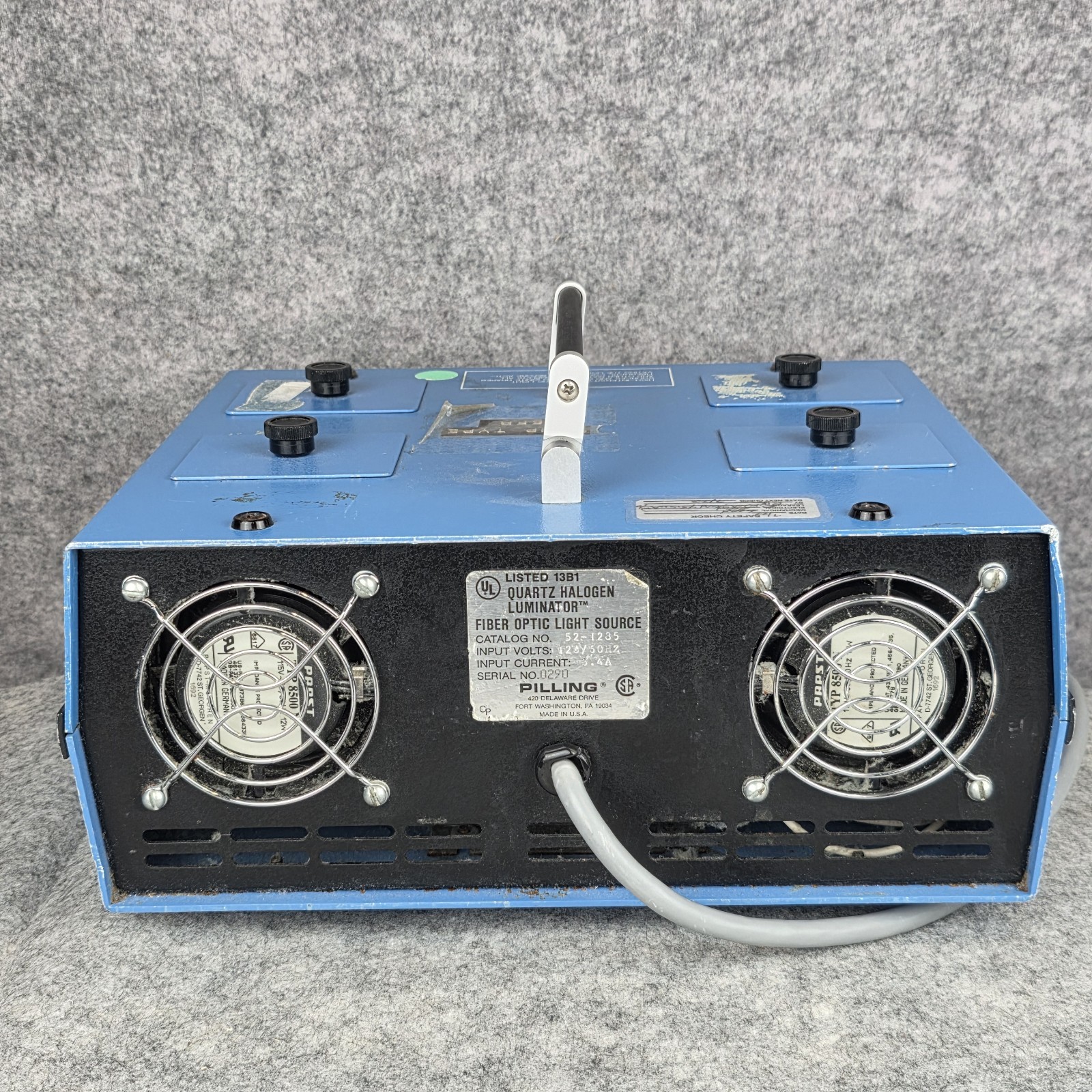 Pilling Quartz Halogen Illuminator Fiber Optic Dual Light Source 52-1285
