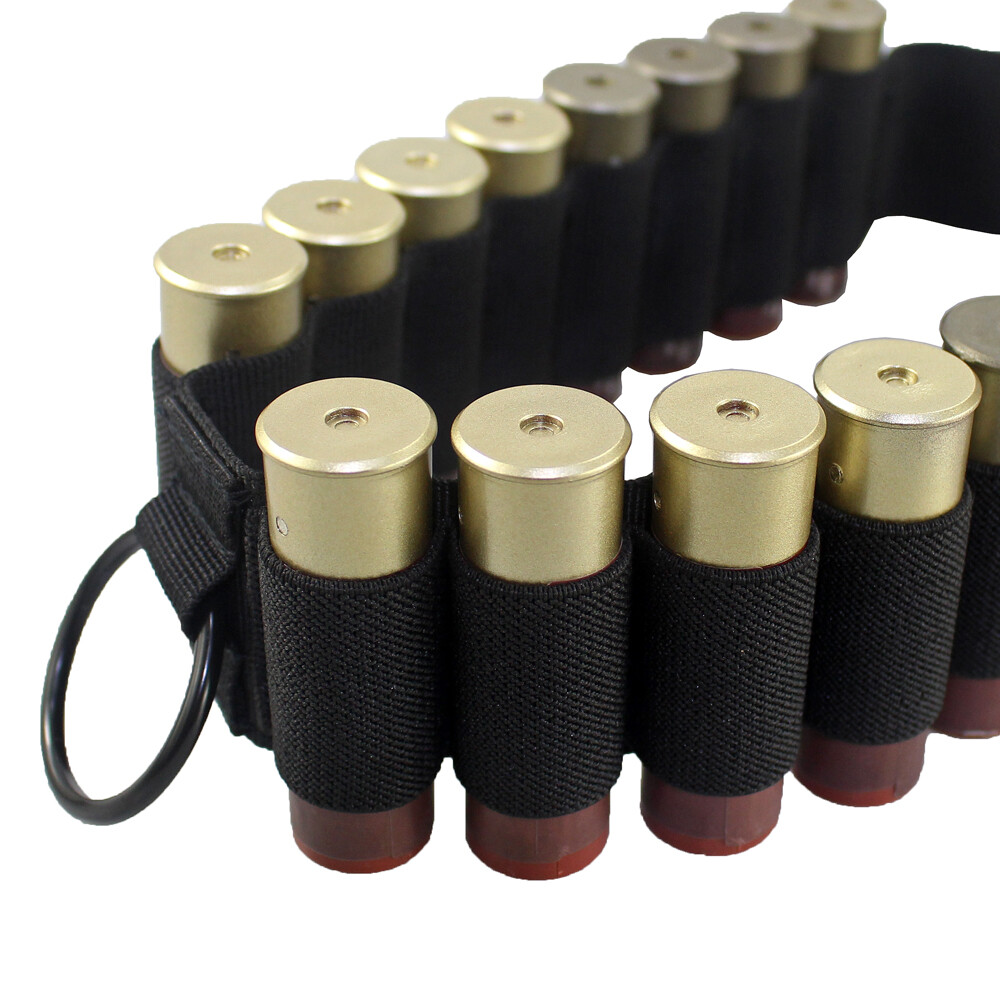 2 Point Non-Slip Adjustable Ammo Sling Shotgun Sling with 16 Shell Holder-Black