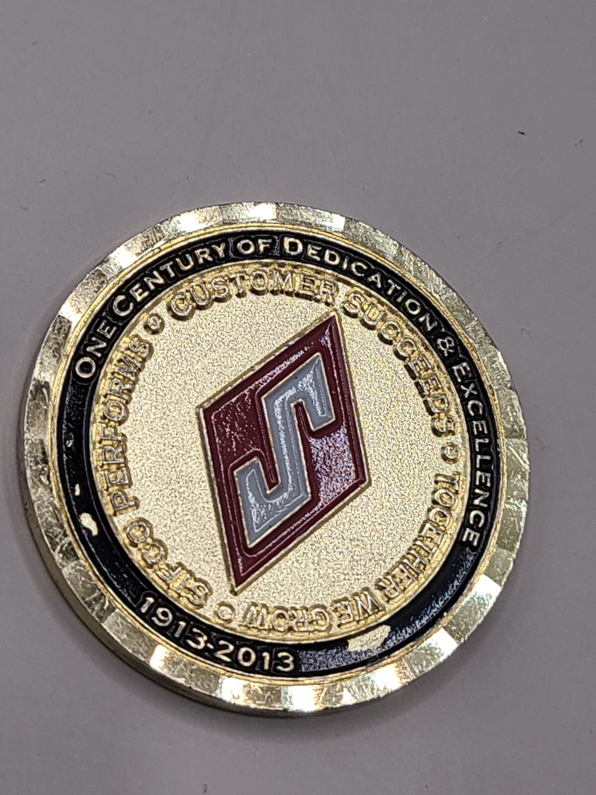 One Century Dedication & Excellence Supporting The Armed Services Challenge Coin