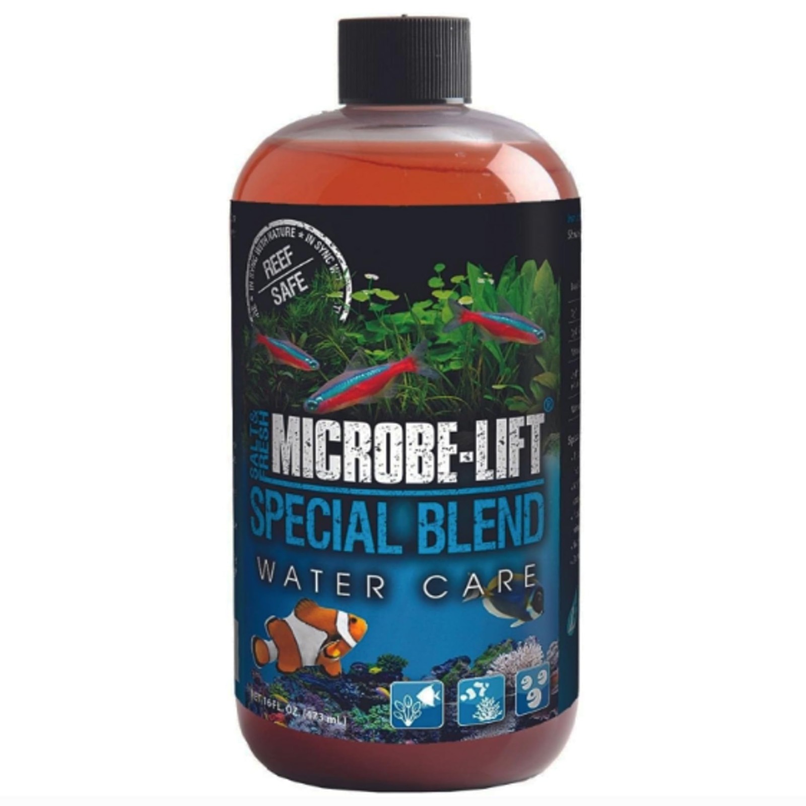 MICROBE-LIFT Special Blend Aquarium Treatment, Fish Tank 16-ounce, Black