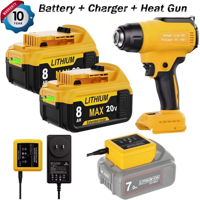 Cordless Heat Gun Hot Air Gun For Dewalt 20V Max Li-ion 8.0Ah Battery +Charger.