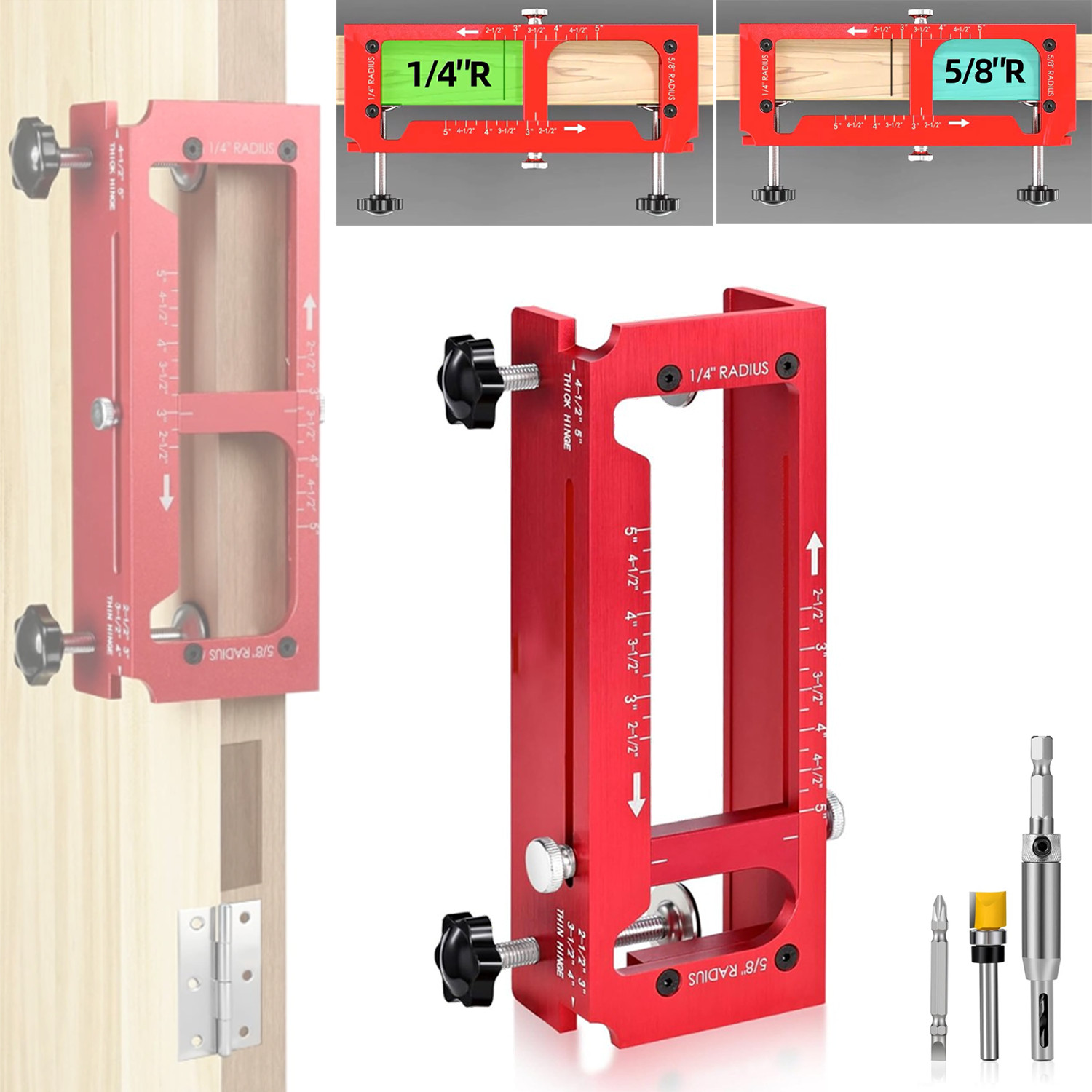 Door Hinge Jig, Door Hinge Mortiser, Router Template Fits for Door Hinges Kit US